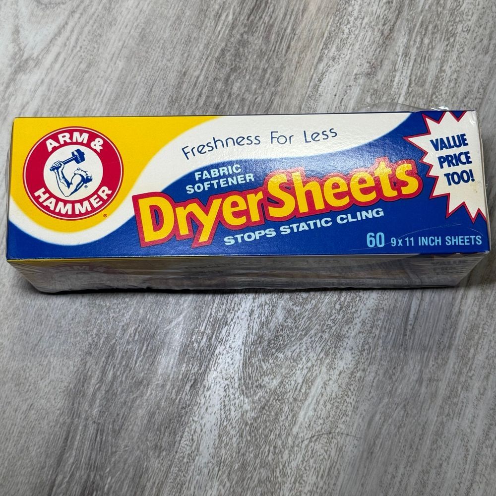 Vintage Arm & Hammer Fabric Softener Dryer Sheet Roll ~‎ 60 Pack ~ New Old Stock